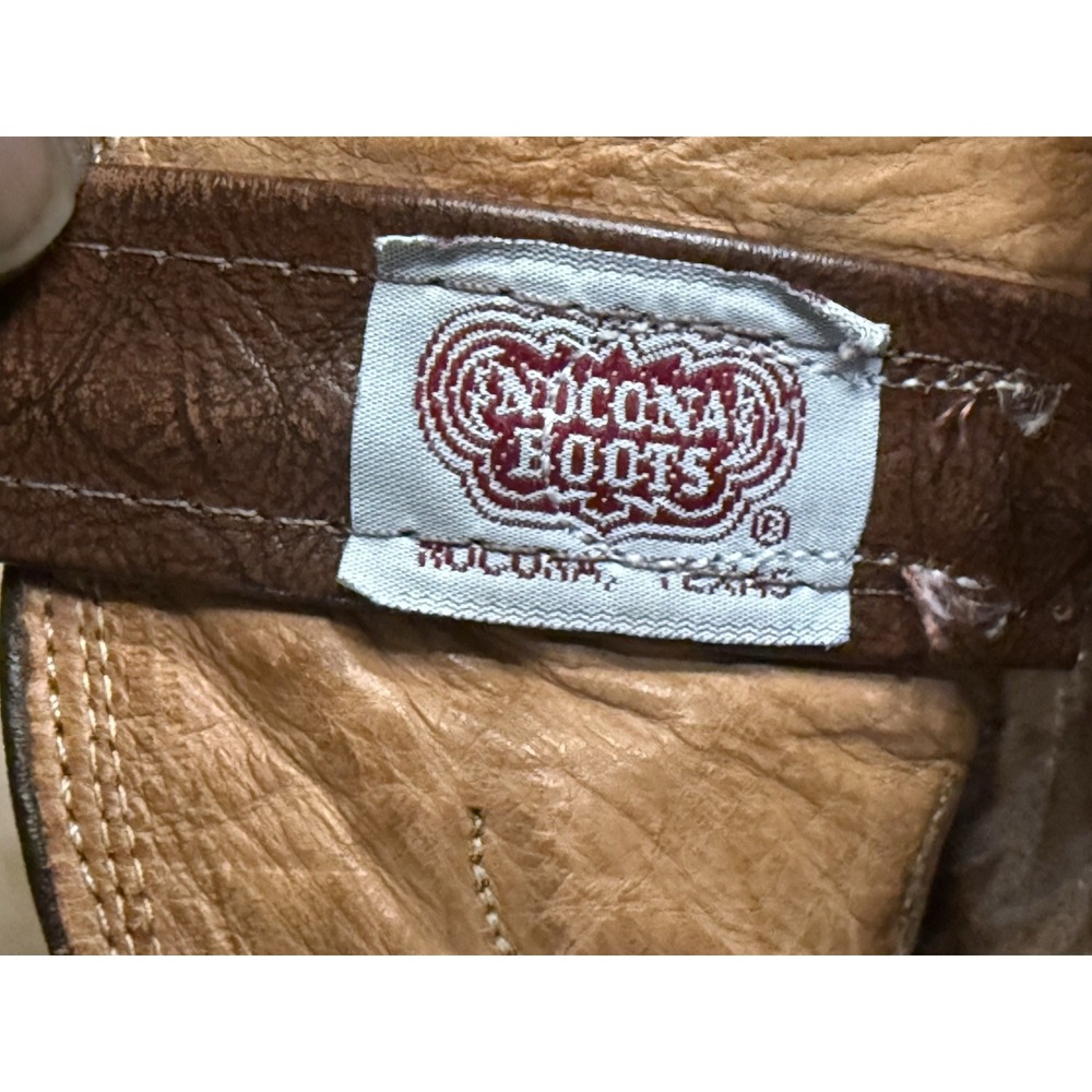NOCONA Brown Leather Western Cowboy Boot Men's Size 8.5D Made in USA - Picture 14 of 16